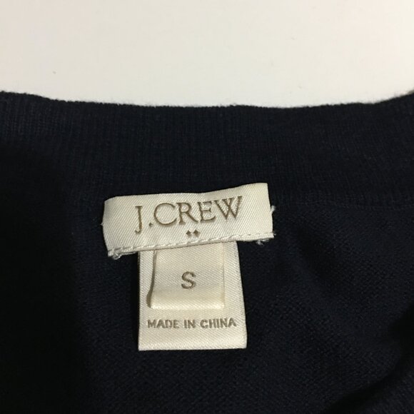 J Crew Womens Sweater Size Small Navy/ Black Red Anchor Nautical Cotton - Picture 3 of 8